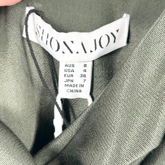 NWT Shona Joy La Lune Cross Draped Satin Maxi Dress in Forest - Picture 5 of 8